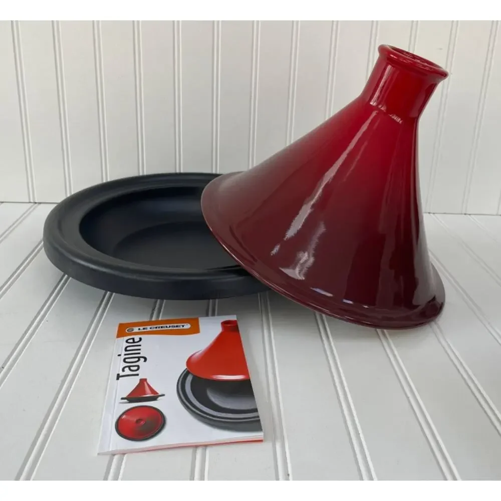 Le Creuset 4 Qt Cherry Red Enameled Cast Iron Tagine Model 441